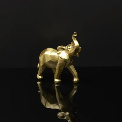 Image de Elephant Origami Dore H30cm