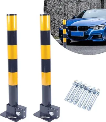 Image de Barrière de protection auto pliable - Protection de parking - Lot de 2