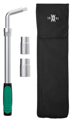 Produktbild von Radmutternschlüssel Teleskop Steckschlüssel - Teleskopisch - 17/19 mm und 21/23 mm - 4-teilig - Aufbewahrungstasche - 1/2 Zoll