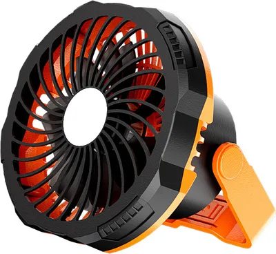 Produktbild von Tragbarer, wiederaufladbarer Ventilator - 3000mAh Camping-Ventilator mit Licht und Haken, geeignet für Zelte, im Freien - USB-batteriebetriebener Ventilator, geeignet für Picknicks, Grillpartys, Angeln, Reisen, Hurrikans, Baustellen