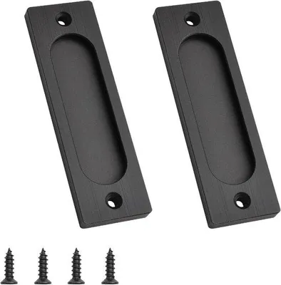 Immagine prodotto di Maniglie per porte scorrevoli in alluminio nero, 100 mm, 2 pezzi