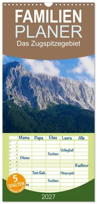 Produktbild von Familienplaner 2027 - Das Zugspitzegebiet mit 5 Spalten (Wandkalender, 21 x 45 cm) CALVENDO