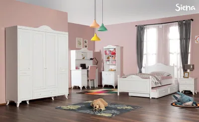Productafbeelding van Kindermeubels, wit, elegant bureau, boekenkast, houten meubels, nieuw