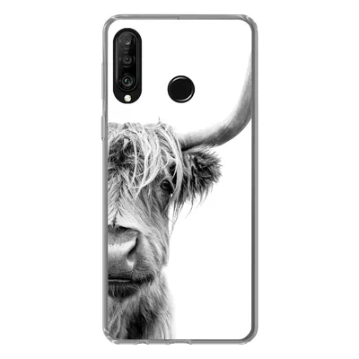 Produktbild von MuchoWow® Handyhülle Schutzhülle Hülle für Huawei P30 Lite Schottischer Highlander - Tiere - Schwarz - Weiß Silikon Softcase Handy Hülle - Handyhülle