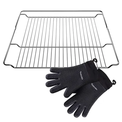 Produktbild von Grillrost passend wie Bosch 00574876 465x375mm mit 2 Handschuhe für Backofen