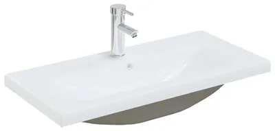 Produktbild von vidaXL Einbauwaschbecken mit Wasserhahn 81x39x18 cm Keramik Weiß