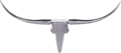 Produktbild von Bull Geweih L Wanddekoration 125cm breit Alu Aluminium silber Aluminiumdekoration Wand Geweih Wandgestaltung
