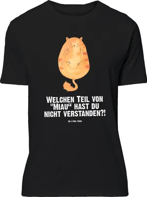 Produktbild von Mr. & Mrs. Panda Größe L T-Shirt Katze Mittelfinger - Schwarz - Geschenk, Kater, mit Spruch, Katzen, Tshirt, Cat, Mietze, Cats, Shirt