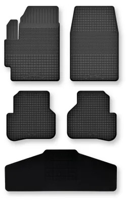 Produktbild von Gummi-Fußmatten + Tunnel für Mazda 3 I BK 2003-2009 (Schrägheck) – 5-tlg, Schwarz, Semi-Universal, angepasst – Wielganizator Semi-Universal