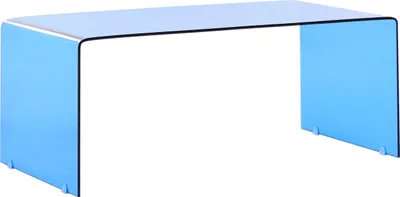 Produktbild von BELIANI Couchtisch Blau Transparent 50 x 100 cm Sicherheitsglas Leicht Transportierbar Multifunktional Universell Minimalistisch Skandinavisch Stil