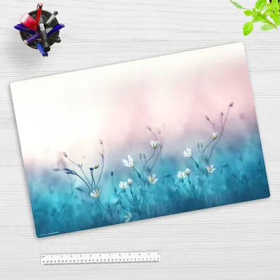 Produktbild von Schreibtischunterlage für Kinder und Erwachsene - Wildblumen Pastellfarben - 60 x 40 cm - premium Vinyl - Germany