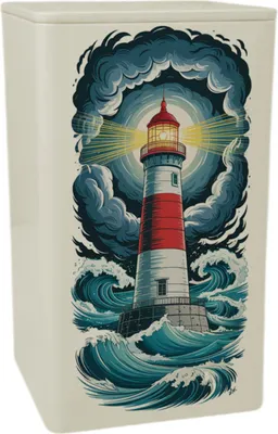Produktbild von Retro Leuchtturm im Sturm Dose 900ml für maritime Liebhaber
