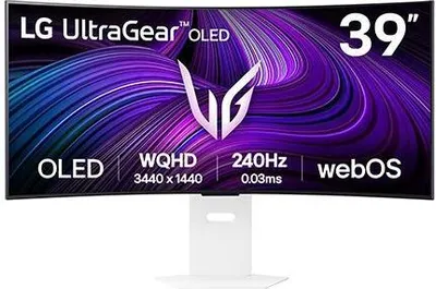 Image de Écran PC Gamer LG UltraGear, 39 Pouces WQHD, 240Hz, Dalle OLED, 0.03ms, Ajustable en Hauteur, 39GX90SA-W