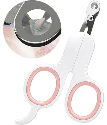 Obrázek produktu pro Nůžky na drápky pro kočky, nerezová ocel, růžové, vhodné pro menší zvířata