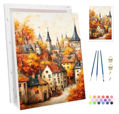 Productafbeelding van Kleurplaten set met lijst voor volwassenen, landschap, 20x30 cm