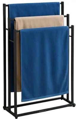 Immagine prodotto di Portasciugamani da pavimento - 3 barre - nero - Antiscivolo