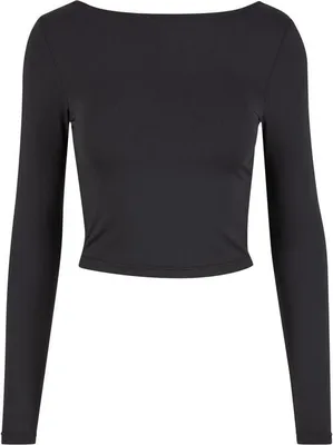 Produktbild von Urban Classics Langarmshirt Damen Ladies Slim Fit Longsleeve schwarz S