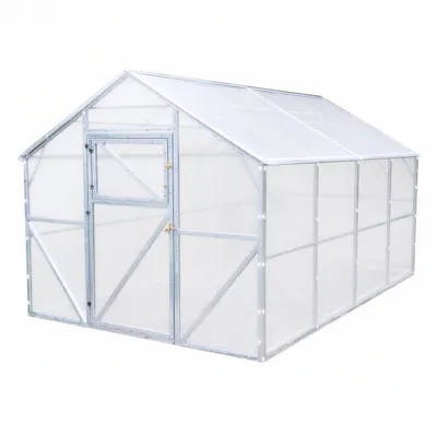 Produktbild von Gewächshaus Classic aus Stahl mit Fundament 250x1000x220 cm, Polycarbonat 6 mm – Garten- & Tomatenhaus