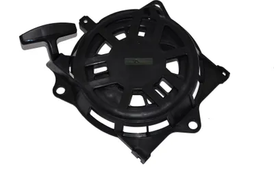 A black starter recoil pull cord assembly for a Honda engine is shown against a white background.