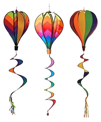 Heißluftballon-Windspinner, 3 Stück, bunt, für Garten und Terrasse