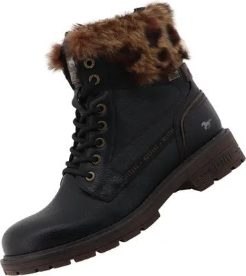 Immagine prodotto di Mustang donna stivaletto Tex foderato nero/leopardo