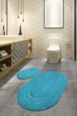 Produktbild von Bosdela Badezimmerteppich Set - 60x100 cm + 50x60 cm (2-teilig)Mint Green