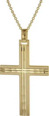 trendor 39022 Herren-Halskette mit Kreuz-Anhänger Gold auf Silber 1