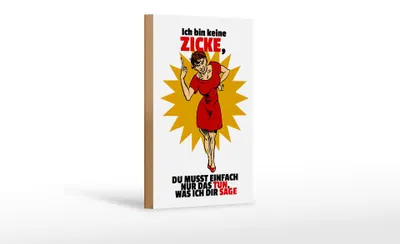 Produktbild von Holzschild Spruch 12x18cm bin keine Zicke tun was ich sage