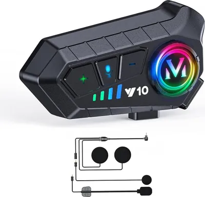 Produktbild von Motorrad Helm Bluetooth Headset, kabellos, Hi-Fi Klang, lange Akkulaufzeit für Motorrad, Skifahren, Reiten