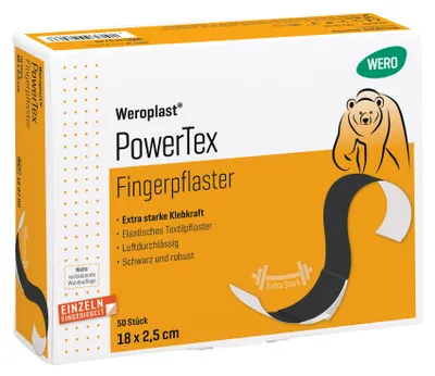 Produktbild von Weroplast PowerTex Fingerpflaster 18 x 2,5 cm, 50 Stk/Pkg