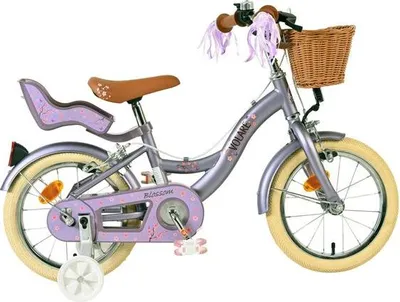 Produktbild von Volare Blossom Kinderfahrrad - Mädchen - 14 Zoll - Lila - Zwei Handbremsen