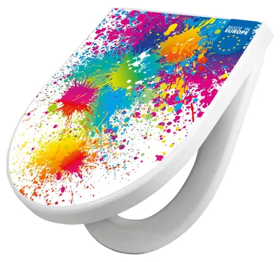 Produktbild von WC Sitz mit Absenkautomatik D Form Motiv Farbspritzer [TDW3 10308]