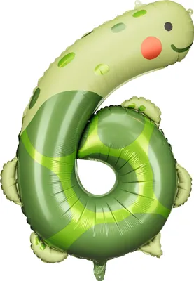 Immagine prodotto di Palloncino a Forma di Numero 6 Tartaruga Verde 75x96 cm