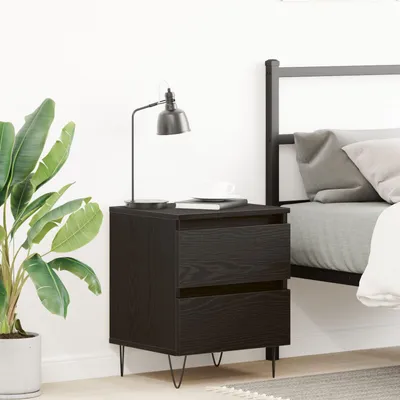Produktbild von Möbel Nachttisch Schwarz Eiche 40x35x50 cm Holzwerkstoff - Nachttische & -schränke 863486