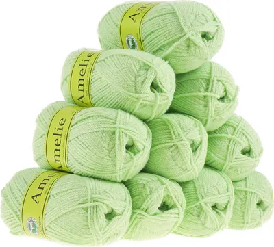 10 x 50g Pflegeleichtes Strickgarn AMELIE, hellgrün