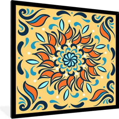 Produktbild von MuchoWow® Gerahmtes Poster Sonnenblumen - Blätter - Quadratisch 40x40 cm - Poster mit Schwarzem Bilderrahmen Wandposter Rahmen Foto Bilder - Mit Rahmen - Wanddekoration Schlafzimmer