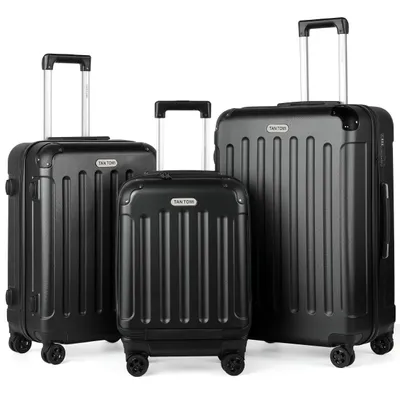 Produktbild von Kofferset 3-Tlg ABS Handgepäck Koffer-Set Rollkoffer Reisekoffer, 4 Rollen, Reisetrolley Leicht mit 4 Rollen 360° Große Kapazität Trolley
