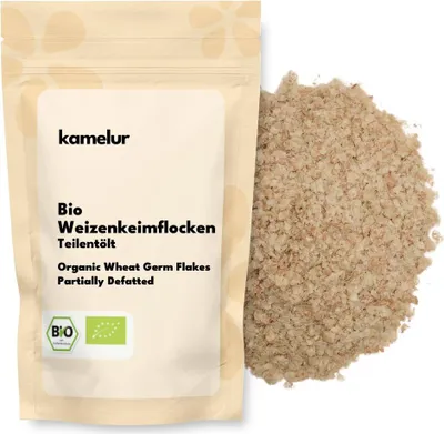 Produktbild von Kamelur® Bio Weizenkeimflocken teilentölt 1kg