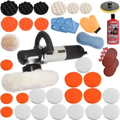 Produktbild von Exzenter Poliermaschine Polierer Autopolierer Schleifmaschine 710 Watt inkl. Zubehör (Set 5)
