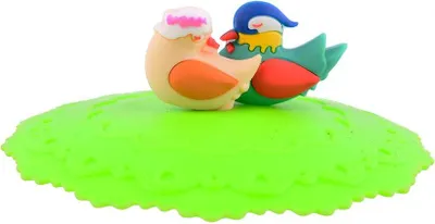 Image de couvercle en silicone pour tasse de 10 cm avec des oiseaux