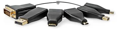 Produktbild von Nedis HDMI -Adapter - DisplayPort Stecker / DVI-D 24+1-Pin Stecker / HDMI Micro Stecker / HDMI Mini Stecker / Mini DisplayPort Stecker / USB-C Stecker - HDMI Ausgang - Vergoldet - Gerade