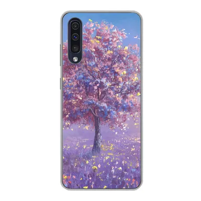 Produktbild von MuchoWow® Handyhülle Schutzhülle Hülle für Samsung Galaxy A30s Baum - Sommer - Rosa Silikon Softcase Handy Hülle - Karteninhaber