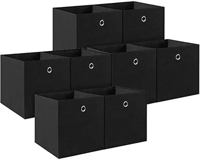 Immagine prodotto di Contenitore in tessuto universale, pieghevole, con maniglia - Per il trasporto di tavole, come divisorio e per l'ufficio - Nero - 8 pezzi - 33*33*33 cm