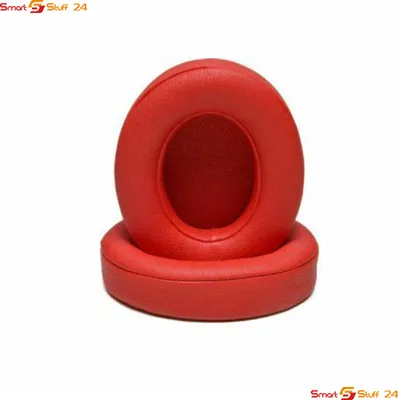 Produktbild von 1 Paar Ersatz Ohrpolster FÜR Beats by Dr. Dre Solo 2.0/3.0 Ear Pads Leder ROT
