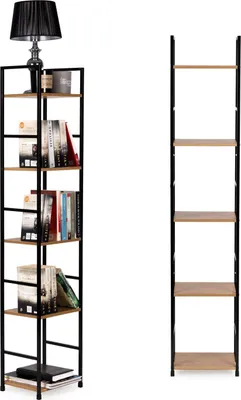 Immagine prodotto di Scaffale moderno in legno, struttura in metallo LOFT, 5 ripiani