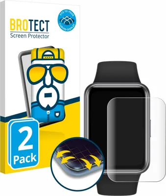 Produktbild von 2x BROTECT Fullscreen Schutzfolie für Huawei Watch Fit 2 Displayschutz Folie Fullcover Klar Transparent