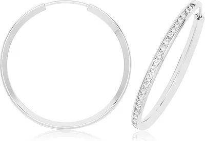 Produktbild von 9 Karat (375) Weißgold Damen - Paar Creolen - 25mm; TRS369249KWMM25