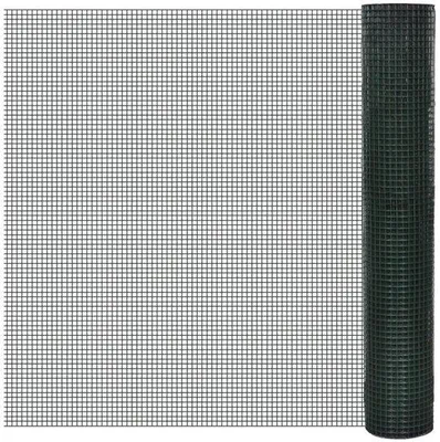 Obrázok produktu pre Štvorhranná drôtená sieť, rolka 1 x 10 m, zelená, pozinkovaná oceľ s PVC povrchovou úpravou, rozmer ôk 25 x 25 mm