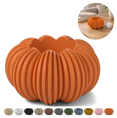 Image de Photophore citrouille pour bougie LED — 4,6 cm – Orange
