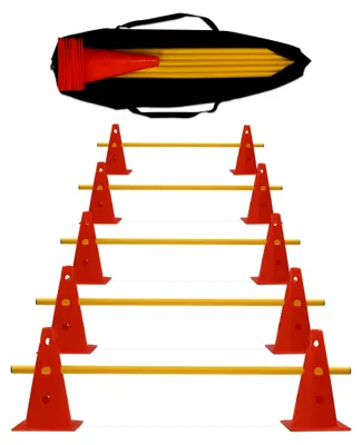 Produktbild von 5er-Set Parcours-Hürden – Kegel-Hindernisse für Agility-Training – Steckhürden für Hund, Sport, Pferd und Kind